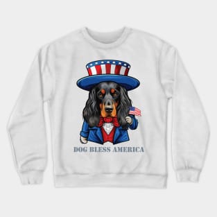 Funny 4th of July Boykin Spaniel Dog Bless America Crewneck Sweatshirt